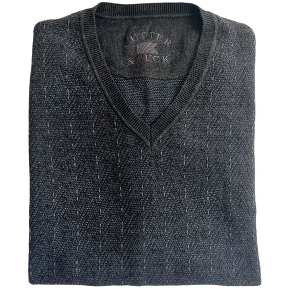 Y2K Men’s Pullover V-Neck Sweater Vest Navy Blue Cutter & Buck Sz XLT - Picture 5 of 9